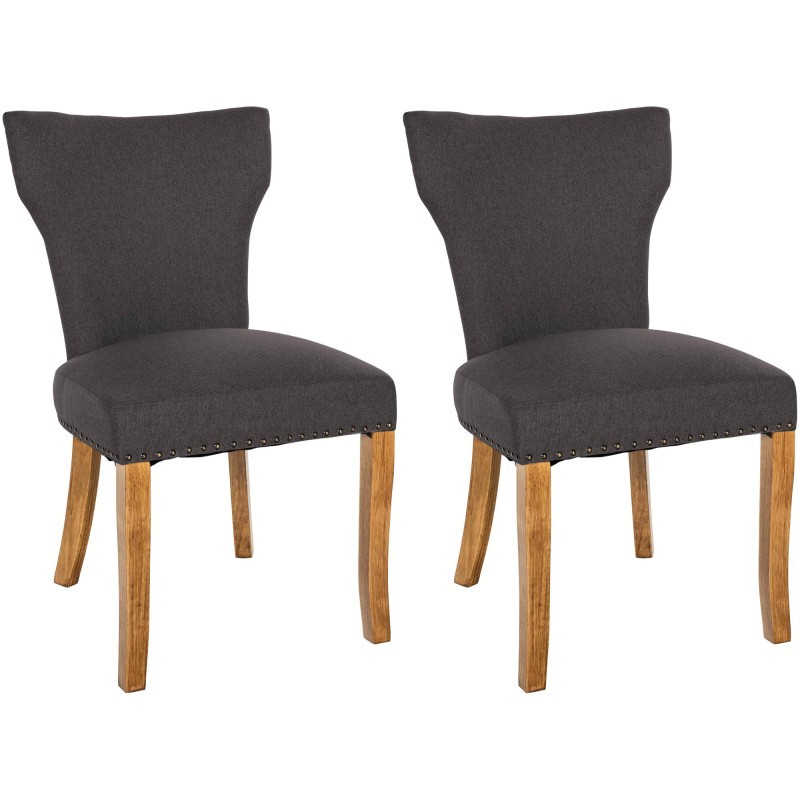 Lot de 2 chaises de salle à manger Zadar tissu antique clair