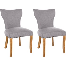 Lot de 2 chaises de salle à manger Zadar tissu antique clair