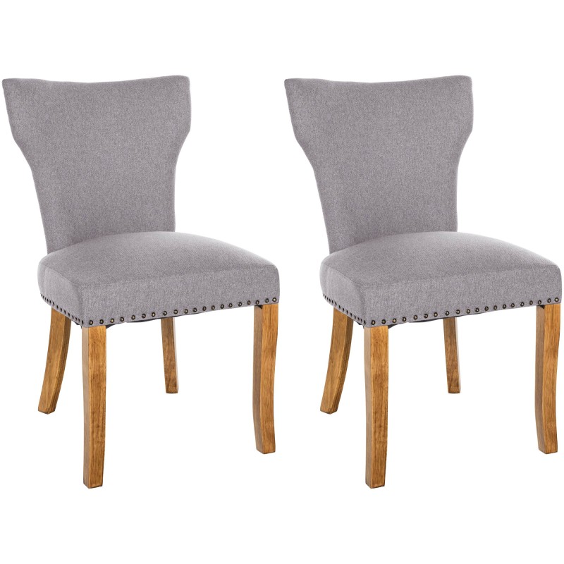 Lot de 2 chaises de salle à manger Zadar tissu antique clair