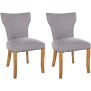 Lot de 2 chaises de salle à manger Zadar tissu antique clair