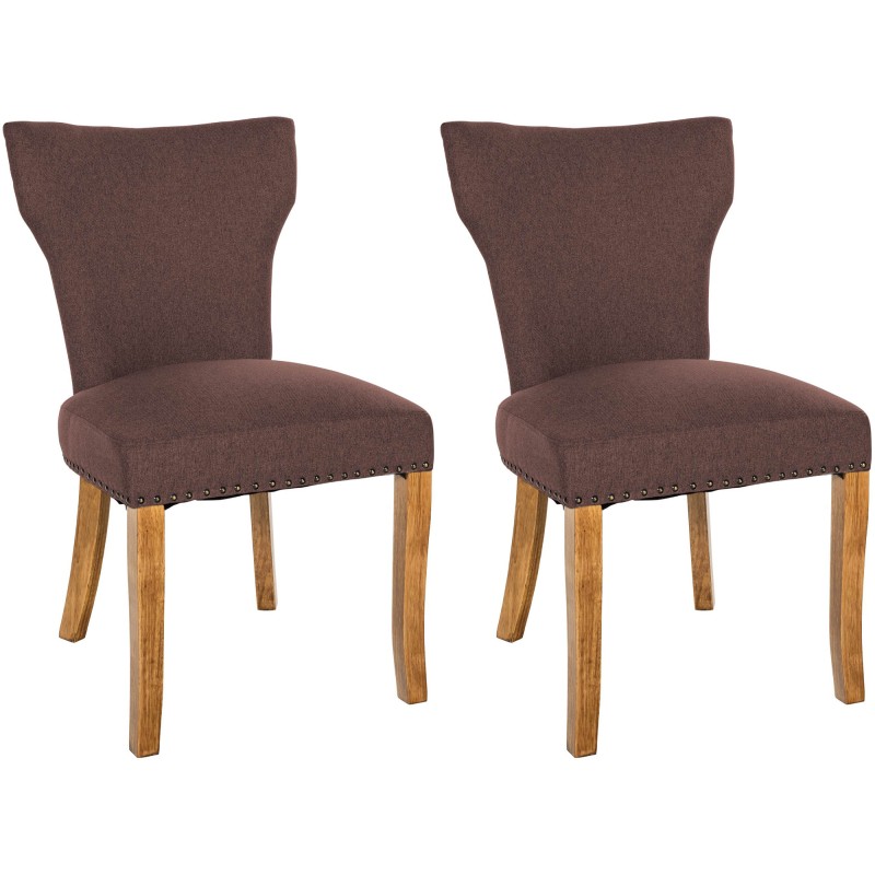 Lot de 2 chaises de salle à manger Zadar tissu antique clair