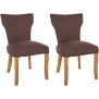 Lot de 2 chaises de salle à manger Zadar tissu antique clair