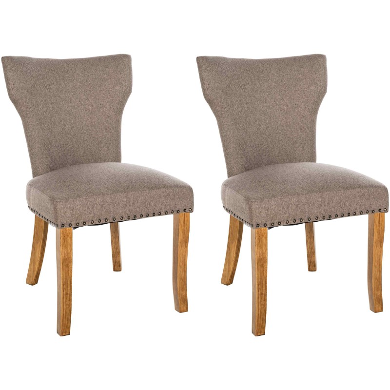 Lot de 2 chaises de salle à manger Zadar tissu antique clair