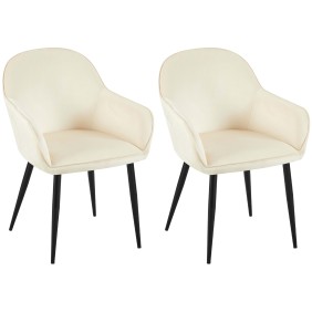 Lot de 2 chaises de salle à manger Boise velours