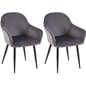 Lot de 2 chaises de salle à manger Boise velours