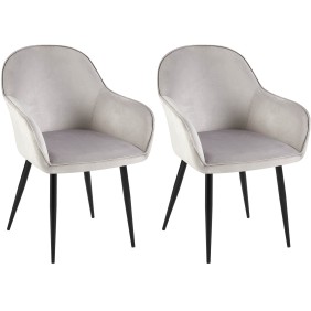 Lot de 2 chaises de salle à manger Boise velours