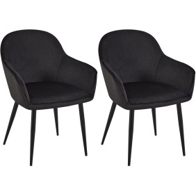 Lot de 2 chaises de salle à manger Boise velours