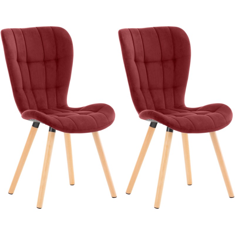 Lot de 2 chaises Elda velours