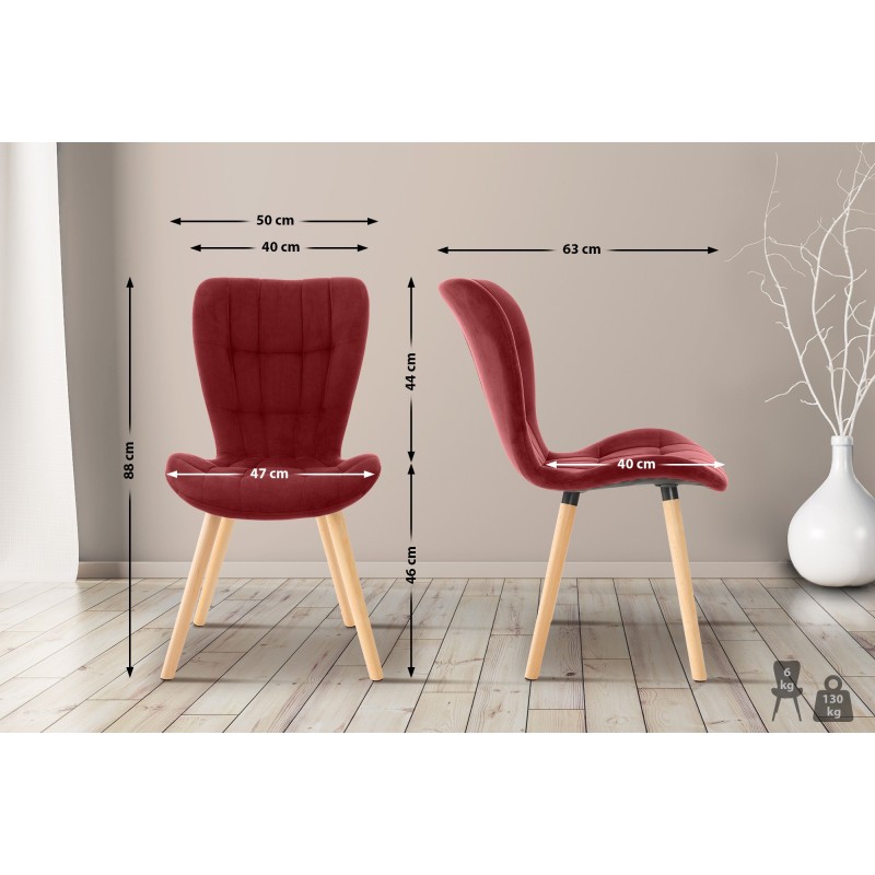 Lot de 2 chaises Elda velours