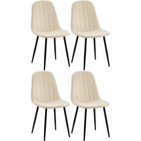 Lot de 4 chaises de salle à manger Baxter en velours