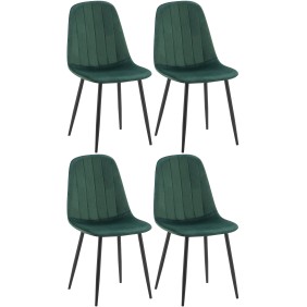 Lot de 4 chaises de salle à manger Baxter en velours