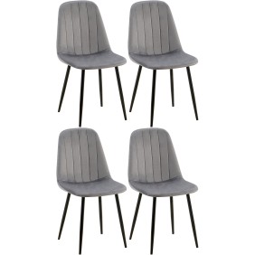 Lot de 4 chaises de salle à manger Baxter en velours