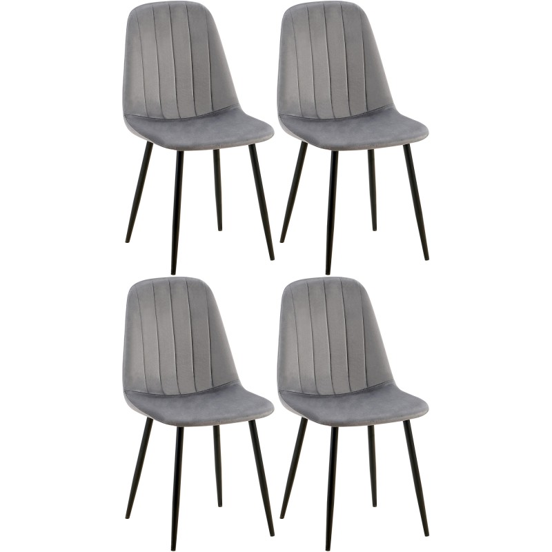 Lot de 4 chaises de salle à manger Baxter en velours