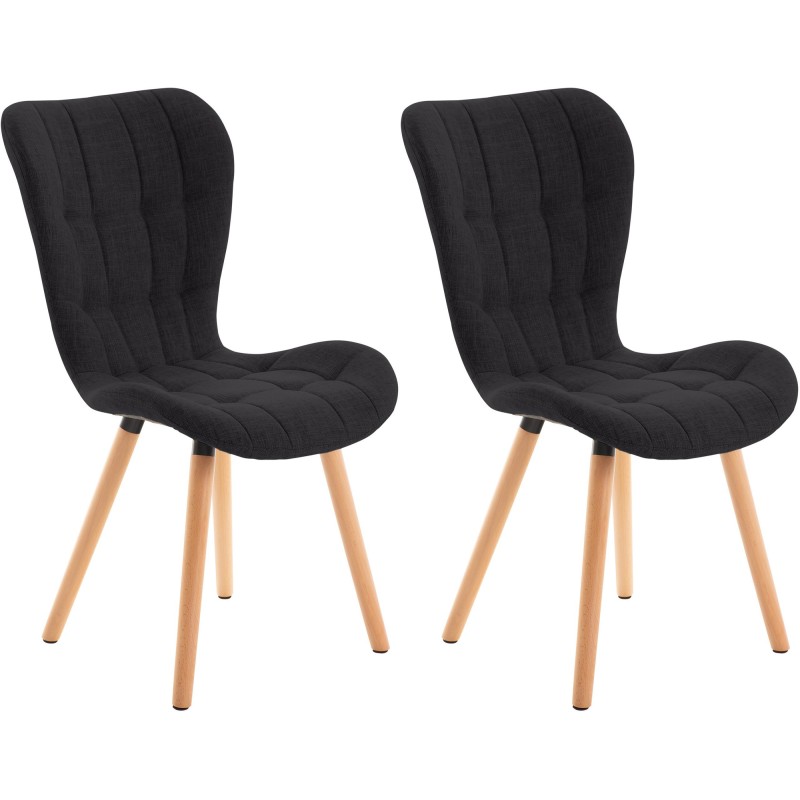 Lot de 2 chaises Elda en tissu