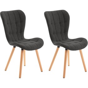 Lot de 2 chaises Elda en tissu