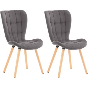 Lot de 2 chaises Elda velours