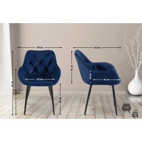 Lot de 2 chaises Tanna velours