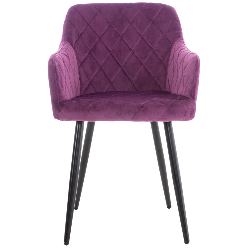 Ensemble de 2 chaises de salle à manger Shila en velours violet