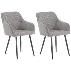 Ensemble de 2 chaises de salle à manger Shila en velours gris