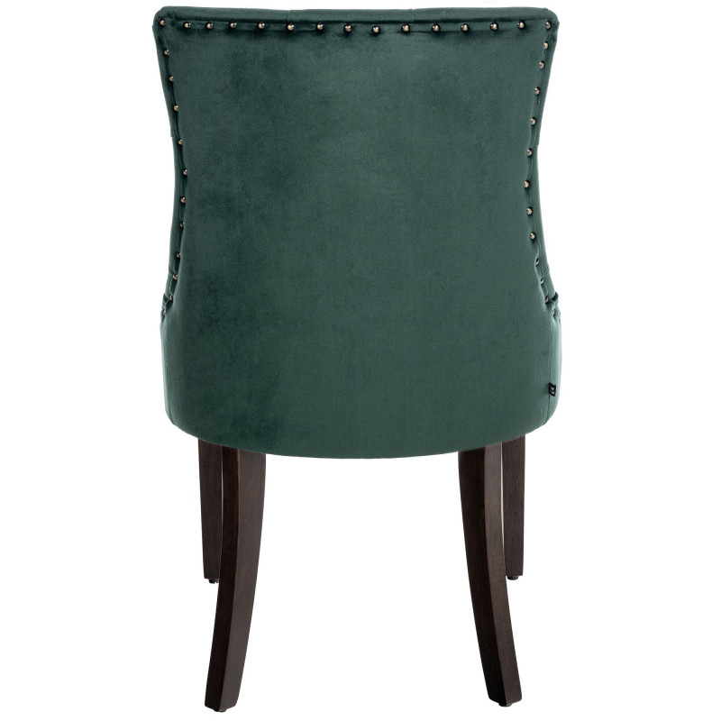 Chaise de salle à manger Aberdeen en velours vert foncé antique