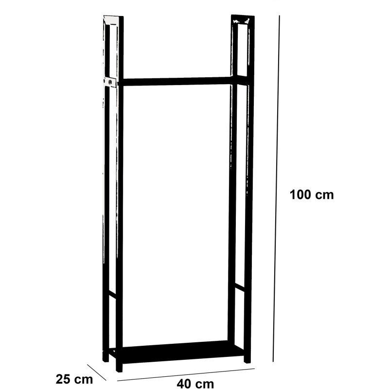 Porte-bûches de chauffage Neige 100x40x25