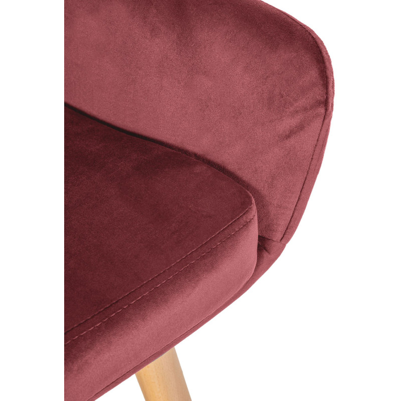 Tabouret de bar Grant en velours rouge