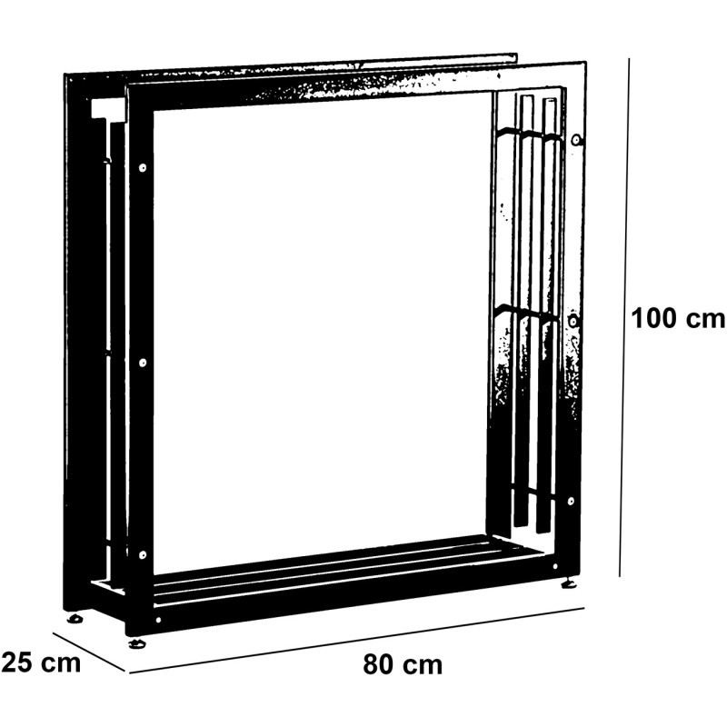 Porte-bûches Skadi 25x80x100