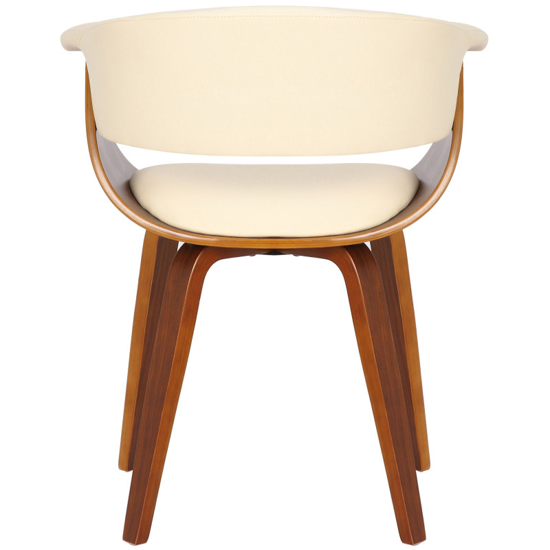 Chaise Bruce, simili cuir, noyer crème