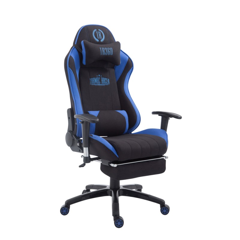 Fauteuil gamer Racing Shift en tissu avec repose-pieds