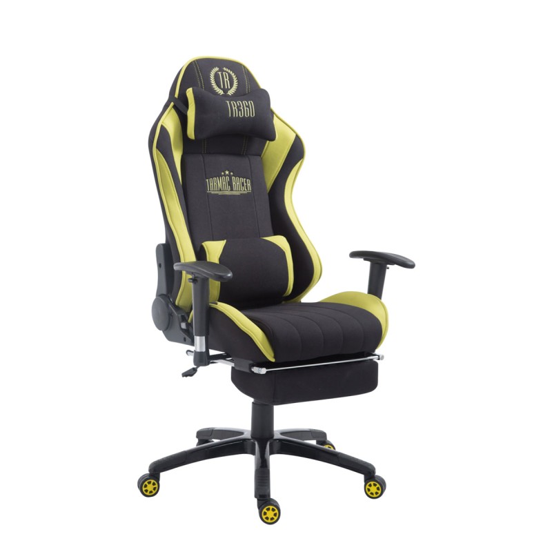 Fauteuil gamer Racing Shift en tissu avec repose-pieds