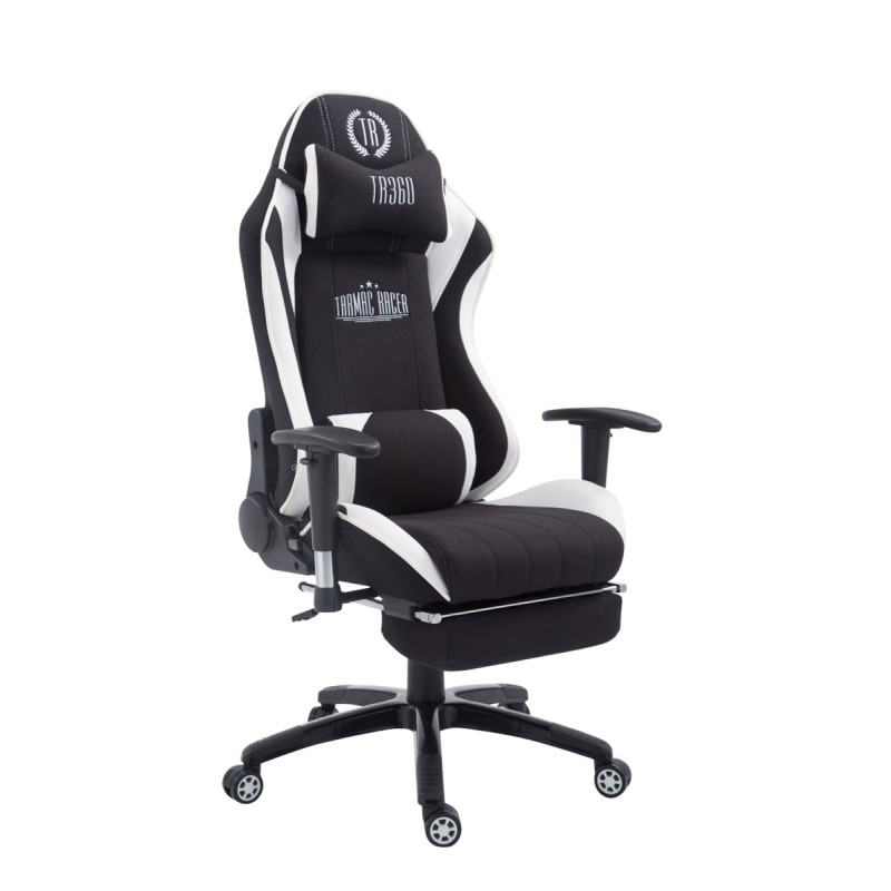 Fauteuil gamer Racing Shift en tissu avec repose-pieds