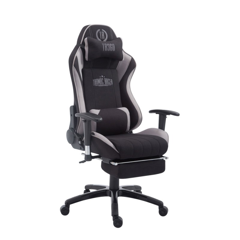 Fauteuil gamer Racing Shift en tissu avec repose-pieds