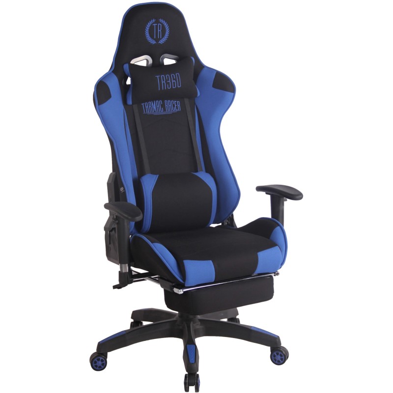 Fauteuil gamer Racing tissu Turbo avec repose-pieds