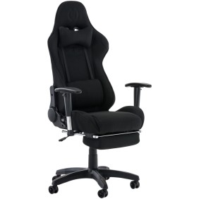 Fauteuil gamer Racing tissu Turbo avec repose-pieds