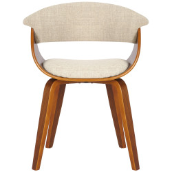 Chaise Bruce en tissu noyer crème
