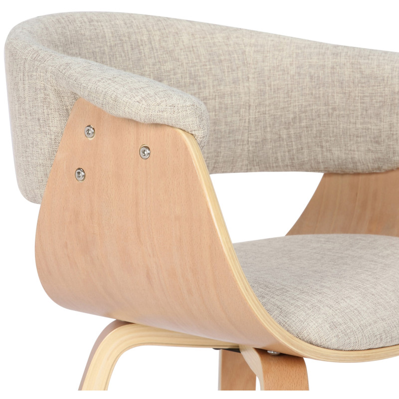Fauteuil Bruce, tissu crème naturel