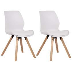 Lot de 2 chaises en plastique Luna, blanches
