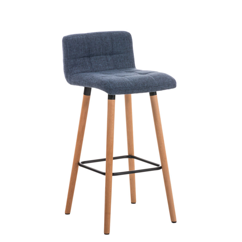 Tabouret de bar en tissu Lincoln bleu
