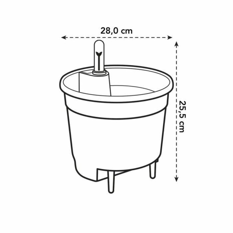 Pot auto-arrosant Elho Insert 28 Noir Plastique 27,7 x 27,7 x 25,5 cm