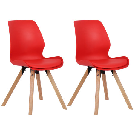 Lot de 2 chaises Luna, en plastique, rouges