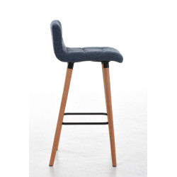 Tabouret de bar en tissu Lincoln bleu