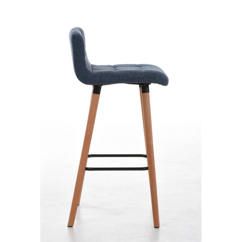 Tabouret de bar en tissu Lincoln bleu