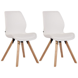 Ensemble de 2 chaises Luna, similicuir, blanches