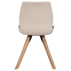 Ensemble de 2 chaises Luna, similicuir, crème