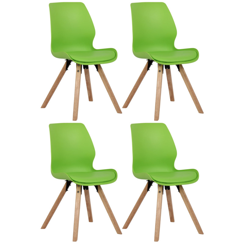 Lot de 4 chaises en plastique Luna en vert