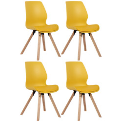 Ensemble de 4 chaises Luna, en plastique, jaunes