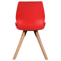 Ensemble de 4 chaises Luna, en plastique, rouges