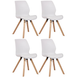 Lot de 4 chaises en plastique Luna, blanches