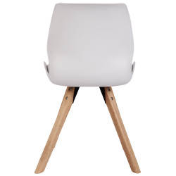 Ensemble de 4 chaises Luna, en plastique, blanches
