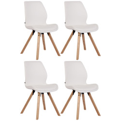 Ensemble de 4 chaises Luna, similicuir, blanches